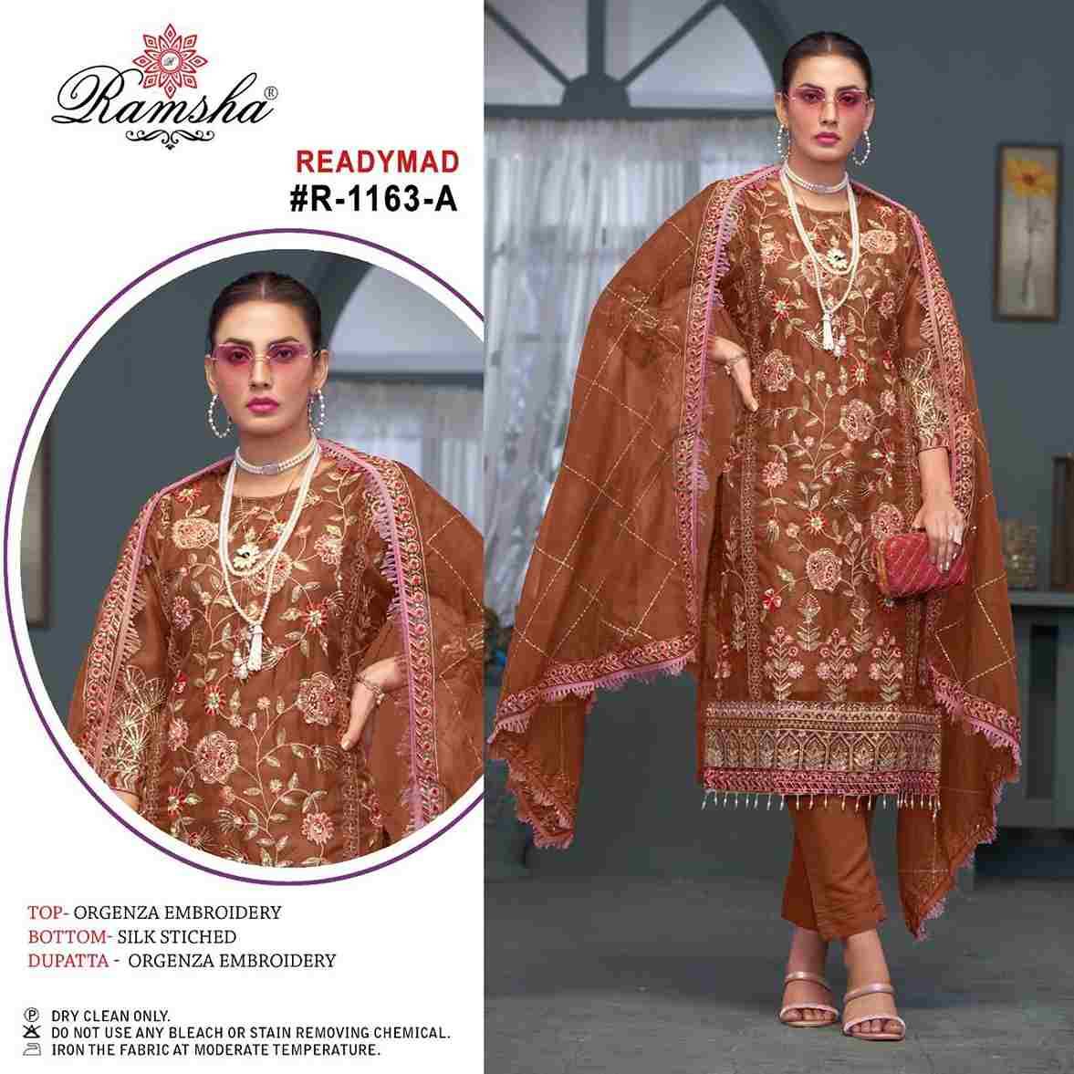 Ramsha 1163 Colours By Ramsha 1163-A To 1163-D Series Beautiful Pakistani Suits Colorful Stylish Fancy Casual Wear & Ethnic Wear Organza Dresses At Wholesale Price