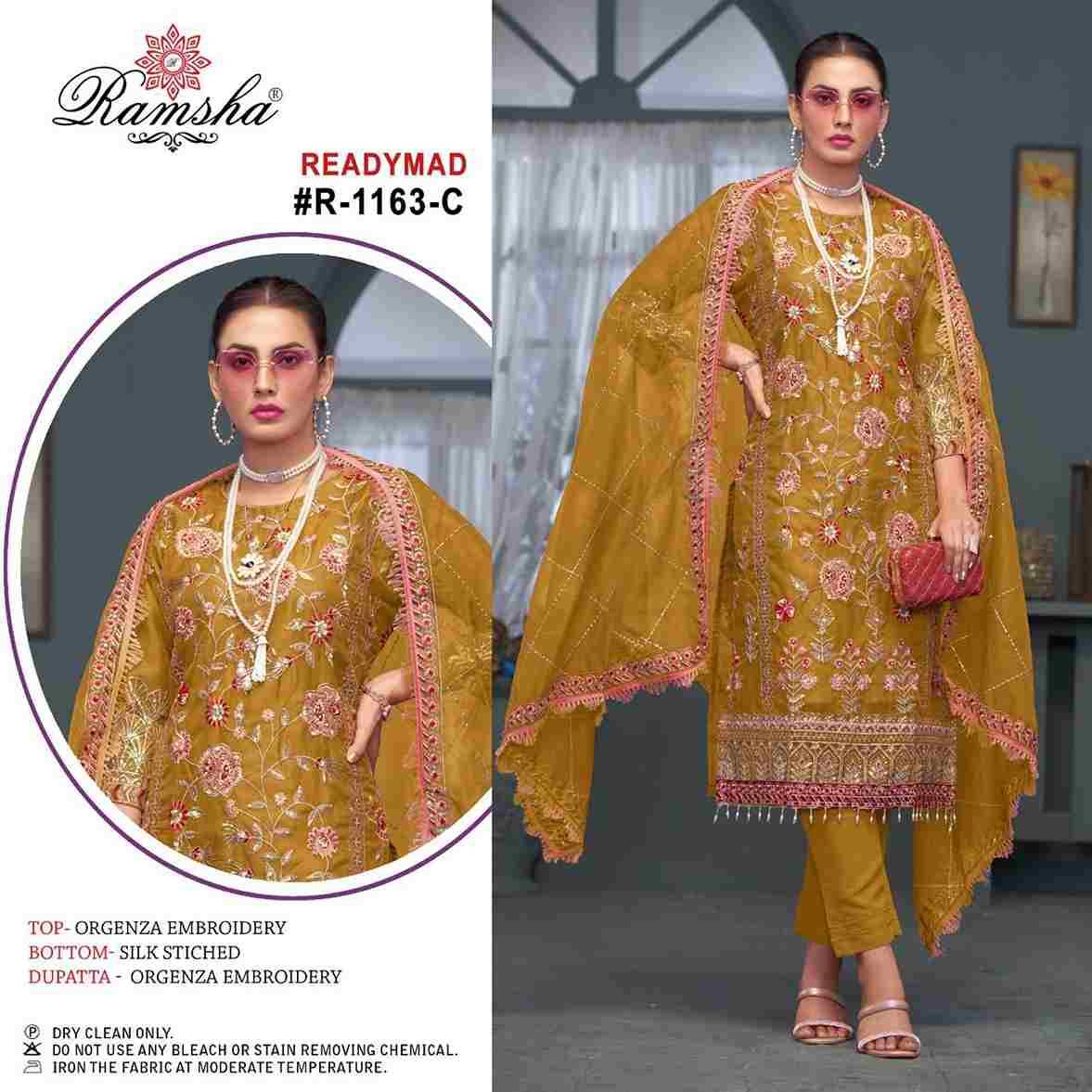 Ramsha 1163 Colours By Ramsha 1163-A To 1163-D Series Beautiful Pakistani Suits Colorful Stylish Fancy Casual Wear & Ethnic Wear Organza Dresses At Wholesale Price