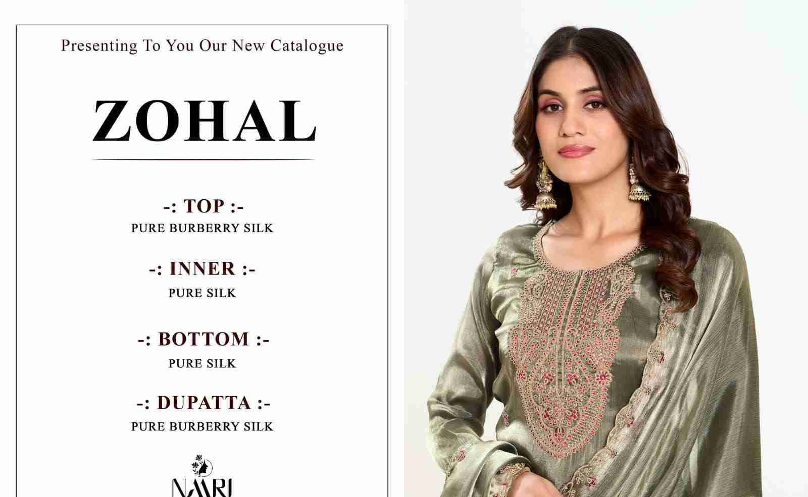 Zohal By Naari 101001 To 101004 Series Beautiful Stylish Festive Suits Fancy Colorful Casual Wear & Ethnic Wear & Ready To Wear Pure Silk Dresses At Wholesale Price