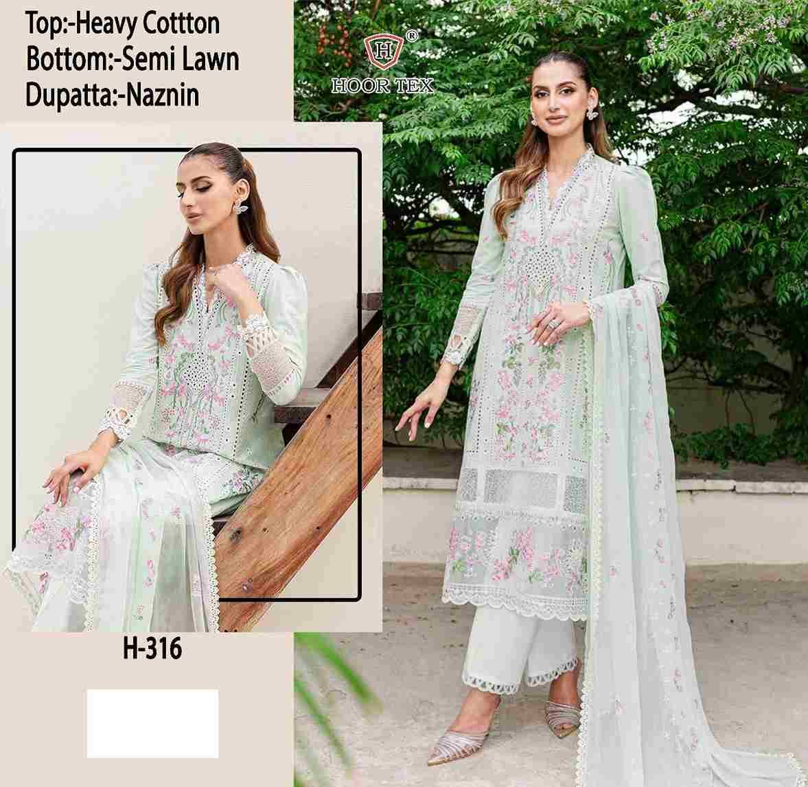 Hoor Tex Hit Design H-316 By Hoor Tex Designer Festive Pakistani Suits Collection Beautiful Stylish Fancy Colorful Party Wear & Occasional Wear Cotton Embroidered Dresses At Wholesale Price