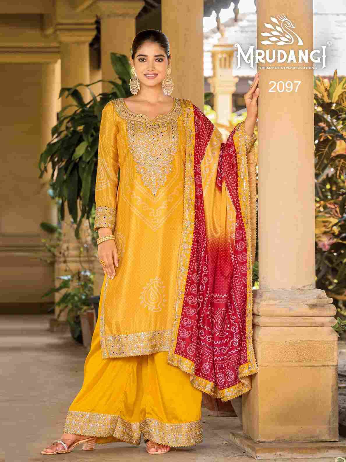 Ishani By Mrudangi 2097 To 2101 Series Beautiful Festive Suits Colorful Stylish Fancy Casual Wear & Ethnic Wear Chinnon Embroidered Dresses At Wholesale Price