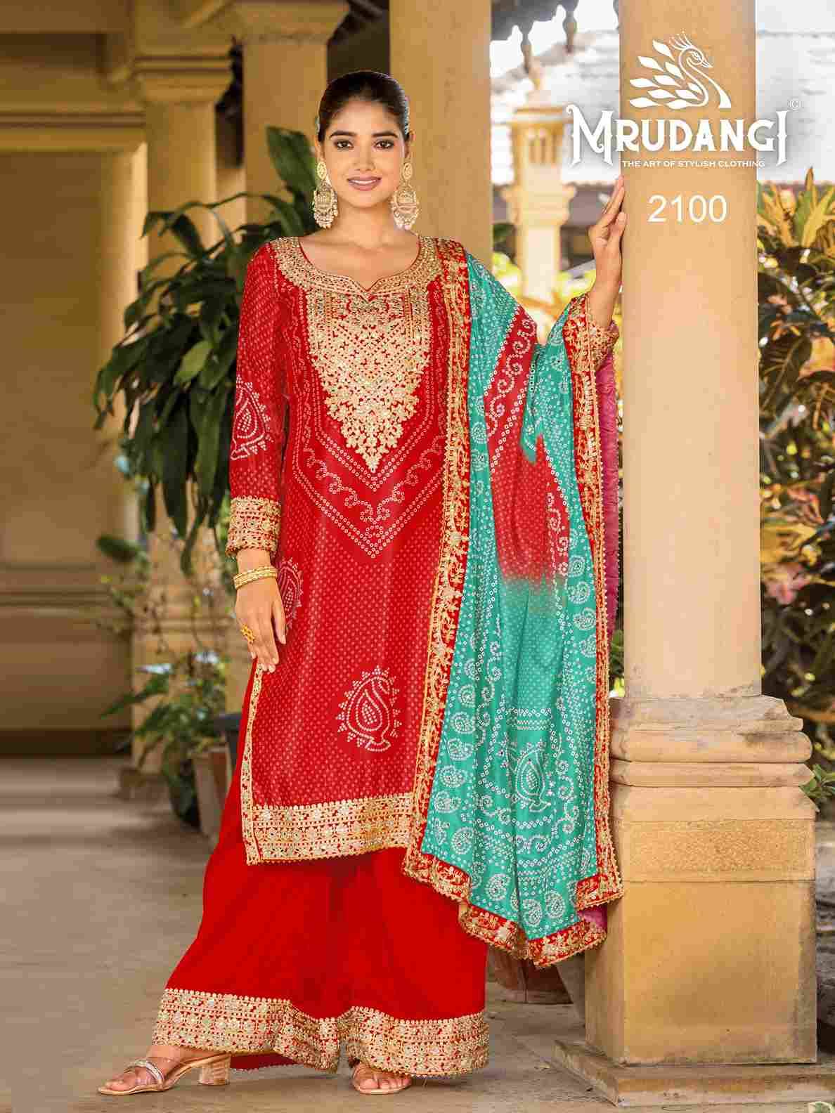 Ishani By Mrudangi 2097 To 2101 Series Beautiful Festive Suits Colorful Stylish Fancy Casual Wear & Ethnic Wear Chinnon Embroidered Dresses At Wholesale Price