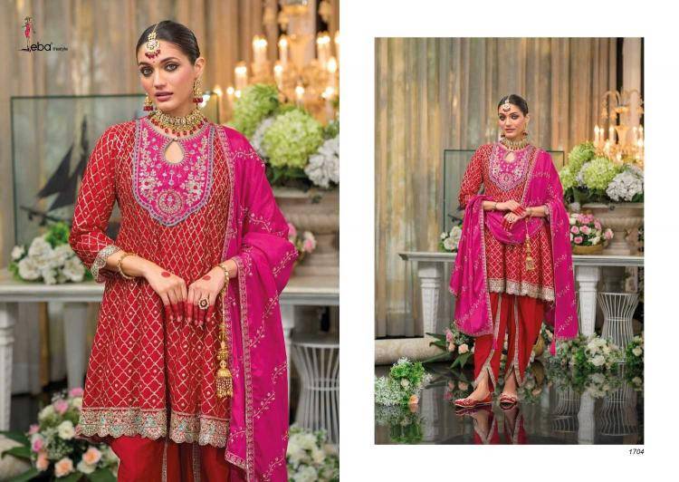 Sajni By Eba Lifestyle 1704 To 1705 Series Designer Festive Suits Beautiful Fancy Colorful Stylish Party Wear & Occasional Wear Heavy Chinnon Dresses At Wholesale Price