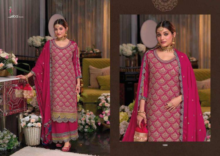 Saira By Eba Lifestyle 1696 To 1698 Series Designer Festive Suits Beautiful Fancy Colorful Stylish Party Wear & Occasional Wear Heavy Chinnon Dresses At Wholesale Price