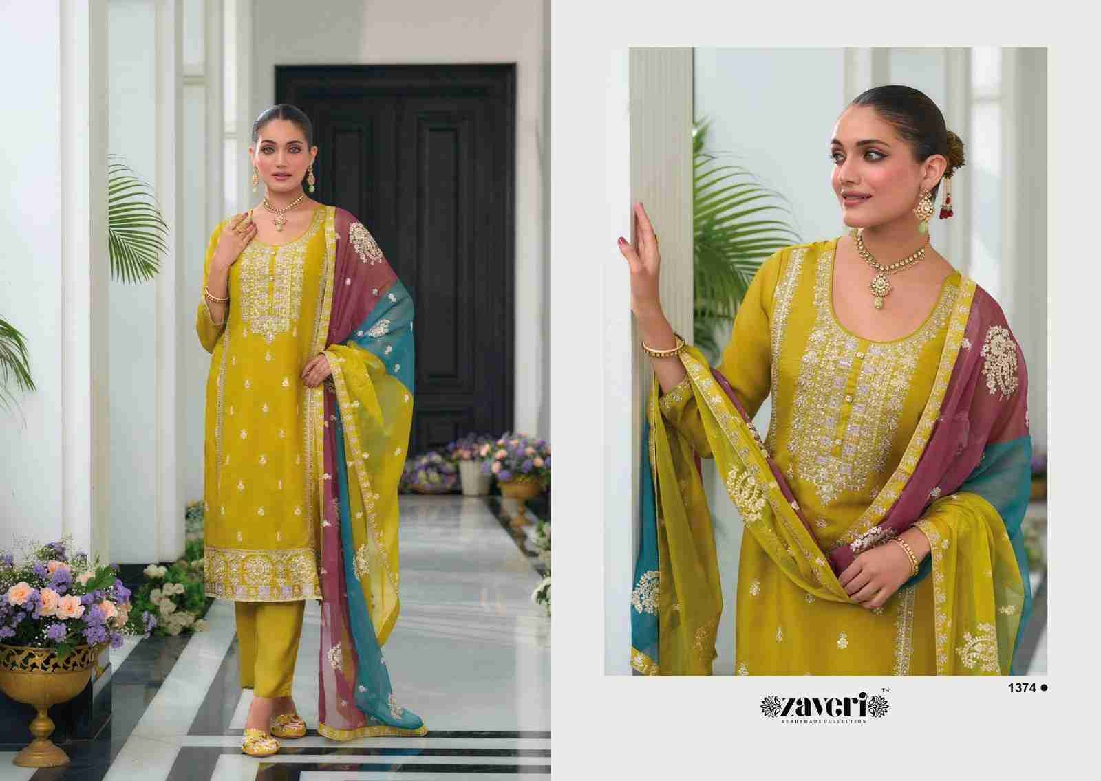 Simar By Zaveri 1374 To 1375 Series Designer Festive Suits Beautiful Fancy Colorful Stylish Party Wear & Occasional Wear Heavy Simmer Dresses At Wholesale Price