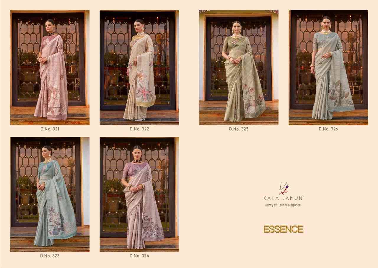 Essence By Kala Jamun 321 To 326 Series Indian Traditional Wear Collection Beautiful Stylish Fancy Colorful Party Wear & Occasional Wear Silk Sarees At Wholesale Price