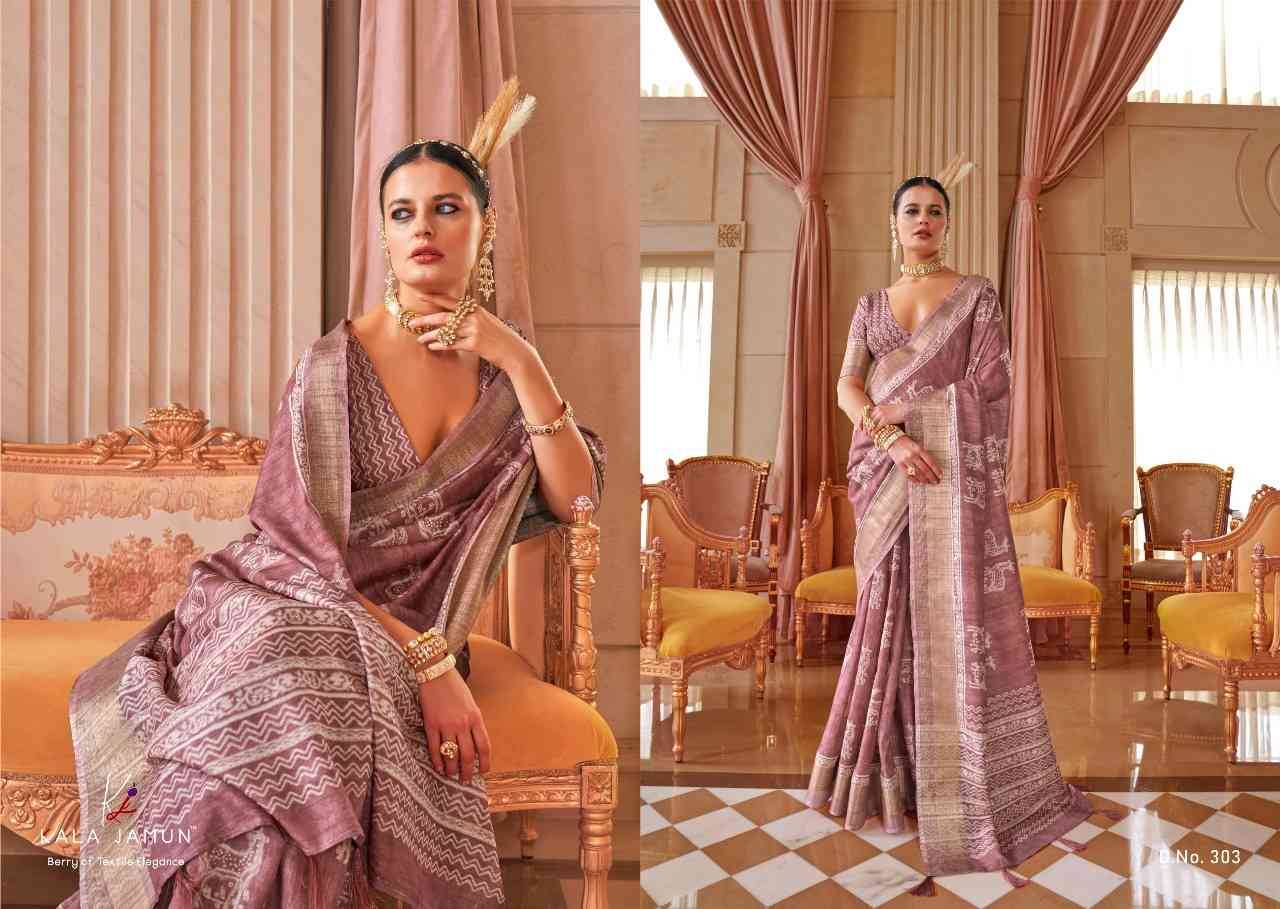 Kumud By Kala Jamun 301 To 305 Series Indian Traditional Wear Collection Beautiful Stylish Fancy Colorful Party Wear & Occasional Wear Silk Sarees At Wholesale Price