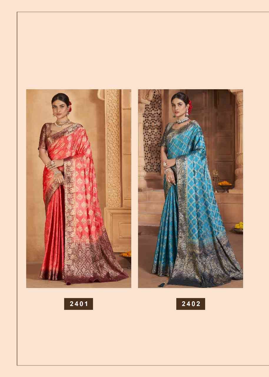 Banarasi Fusion Vol-1 By AV Fashion 2401 To 2404 Series Indian Traditional Wear Collection Beautiful Stylish Fancy Colorful Party Wear & Occasional Wear Satin Silk Sarees At Wholesale Price