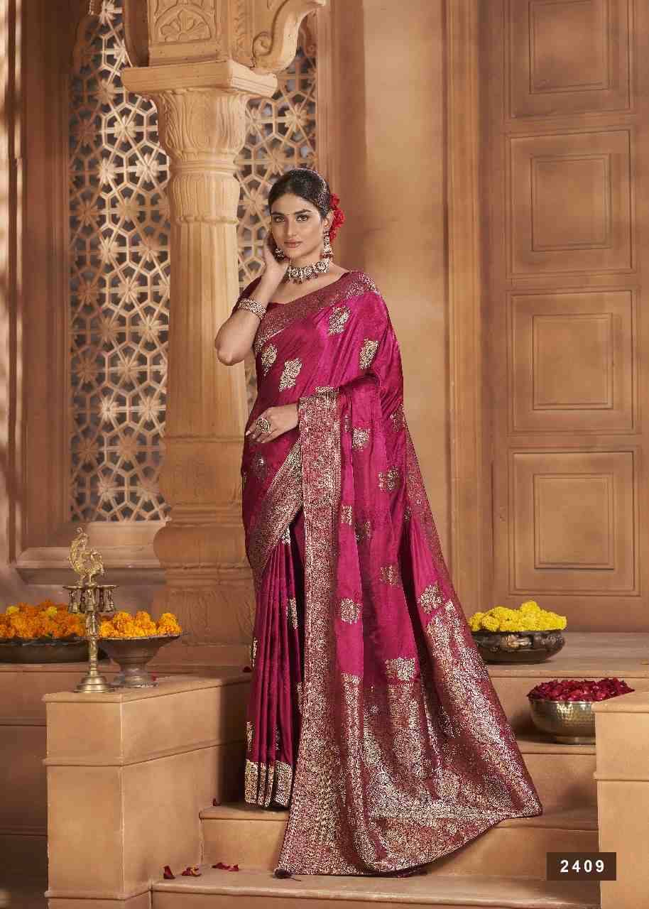 Banarasi Fusion Vol-2 By AV Fashion 2405 To 2409 Series Indian Traditional Wear Collection Beautiful Stylish Fancy Colorful Party Wear & Occasional Wear Satin Silk Sarees At Wholesale Price