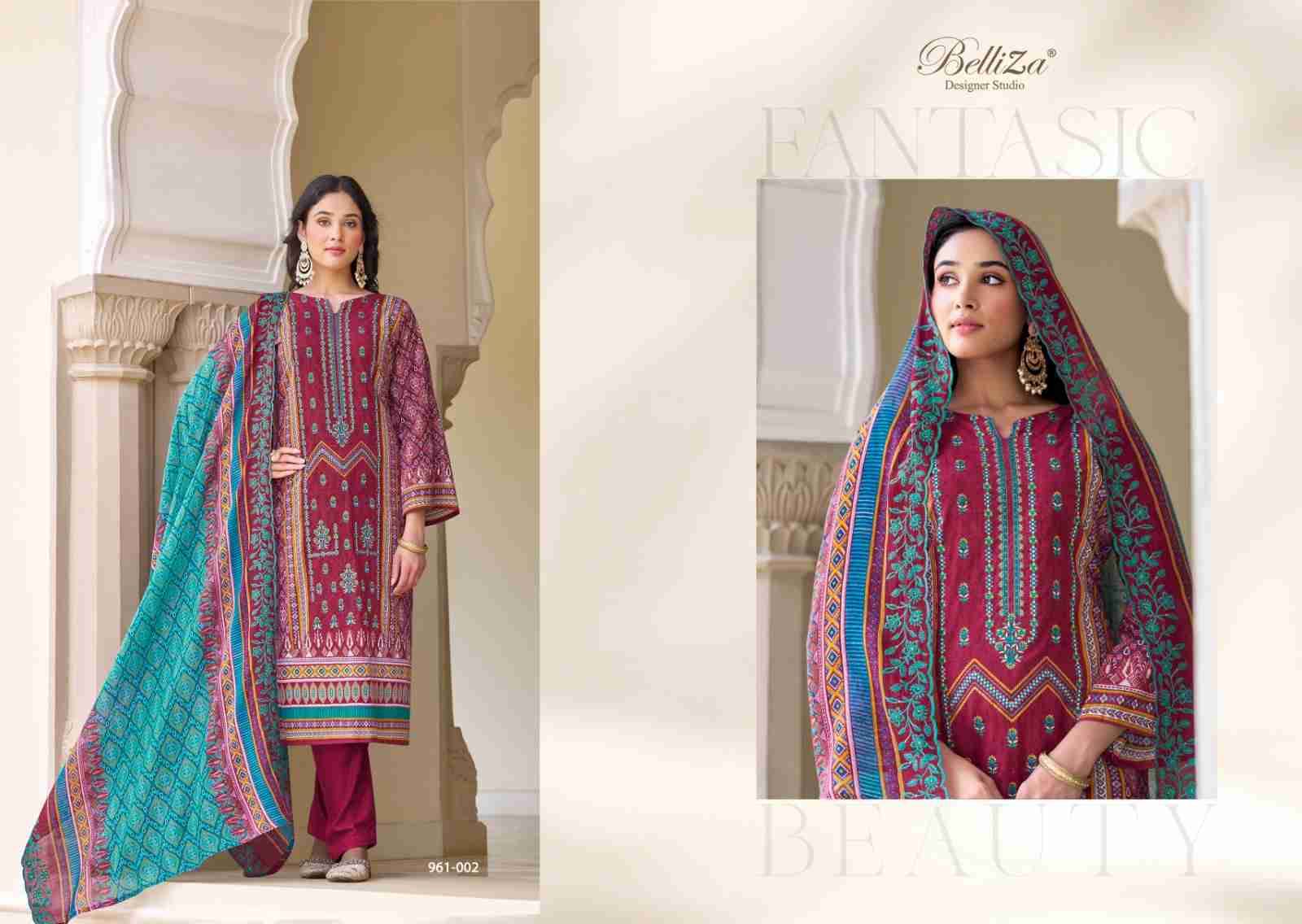 Zubiya Vol-2 By Belliza 961-001 To 961-008 Series Beautiful Festive Suits Stylish Fancy Colorful Casual Wear & Ethnic Wear Pure Cotton Print Dresses At Wholesale Price