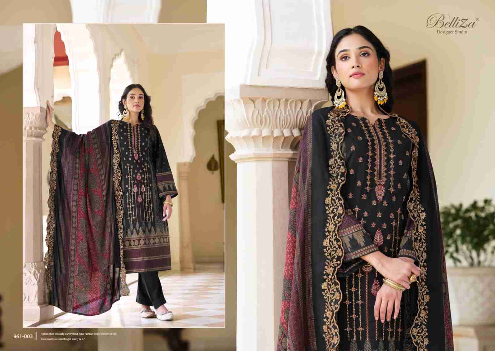 Zubiya Vol-2 By Belliza 961-001 To 961-008 Series Beautiful Festive Suits Stylish Fancy Colorful Casual Wear & Ethnic Wear Pure Cotton Print Dresses At Wholesale Price