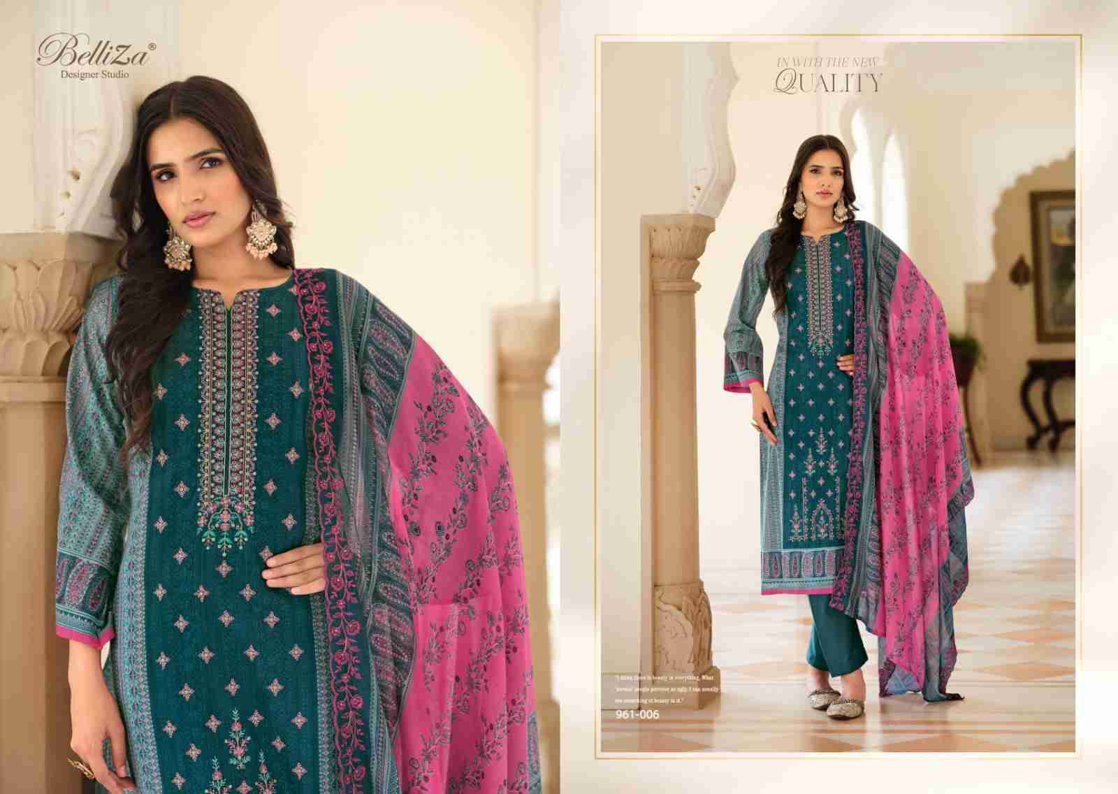 Zubiya Vol-2 By Belliza 961-001 To 961-008 Series Beautiful Festive Suits Stylish Fancy Colorful Casual Wear & Ethnic Wear Pure Cotton Print Dresses At Wholesale Price