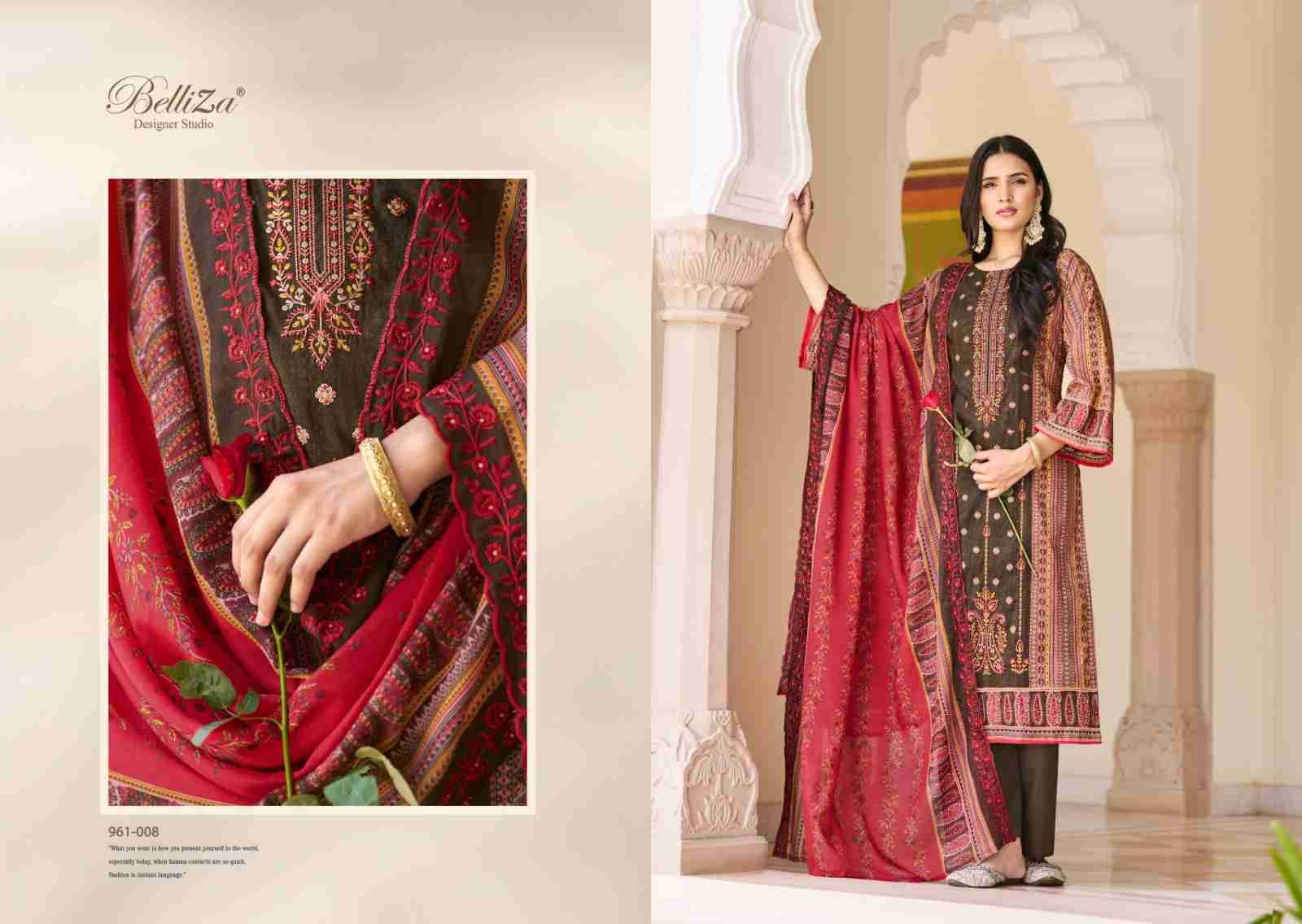 Zubiya Vol-2 By Belliza 961-001 To 961-008 Series Beautiful Festive Suits Stylish Fancy Colorful Casual Wear & Ethnic Wear Pure Cotton Print Dresses At Wholesale Price