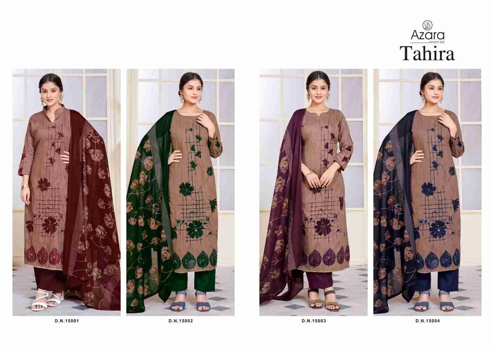 Tahira By Azara 15001 To 15004 Series Beautiful Festive Suits Stylish Fancy Colorful Casual Wear & Ethnic Wear Pure Lawn Cotton Print Dresses At Wholesale Price