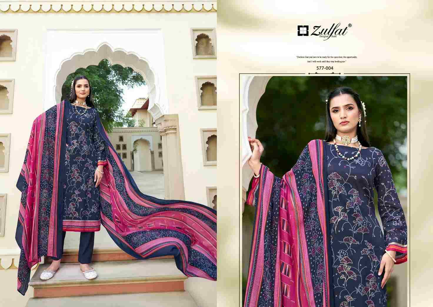 Rabia By Zulfat 577-001 To 577-006 Series Beautiful Festive Suits Stylish Fancy Colorful Casual Wear & Ethnic Wear Pure Jam Cotton Print Dresses At Wholesale Price