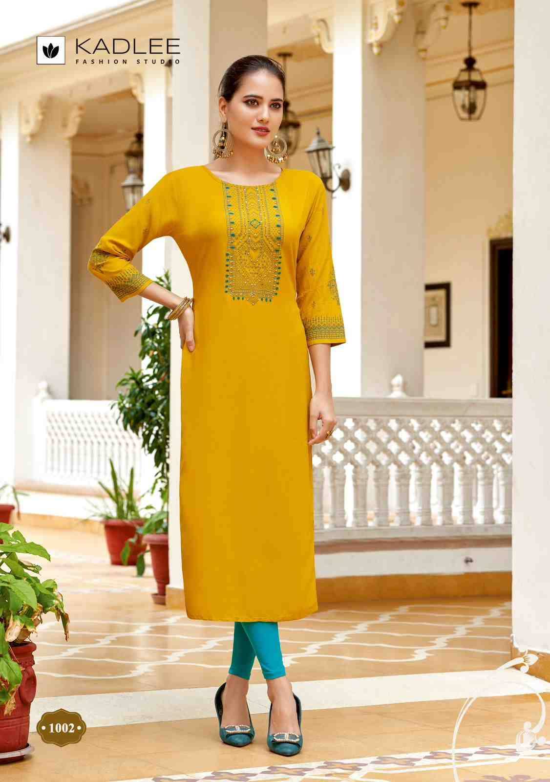 Aneri By Kadlee 1001 To 1006 Series Designer Stylish Fancy Colorful Beautiful Party Wear & Ethnic Wear Collection Heavy Rayon Kurtis At Wholesale Price