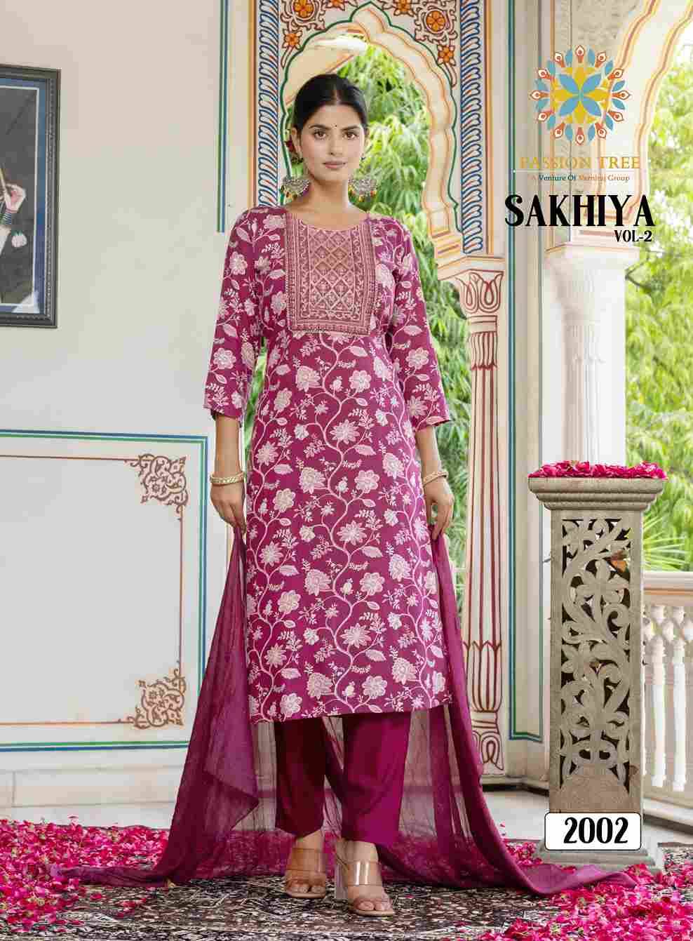 Sakhiya Vol-2 By Passion Tree 2001 To 2008 Series Beautiful Stylish Festive Suits Fancy Colorful Casual Wear & Ethnic Wear & Ready To Wear Pure Rayon Dresses At Wholesale Price