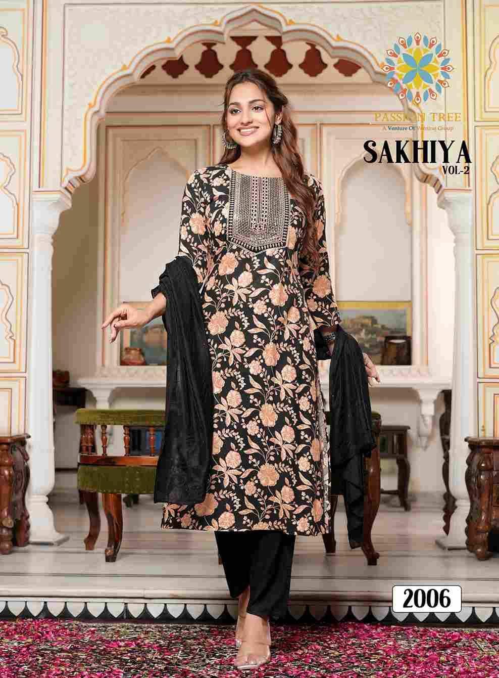 Sakhiya Vol-2 By Passion Tree 2001 To 2008 Series Beautiful Stylish Festive Suits Fancy Colorful Casual Wear & Ethnic Wear & Ready To Wear Pure Rayon Dresses At Wholesale Price