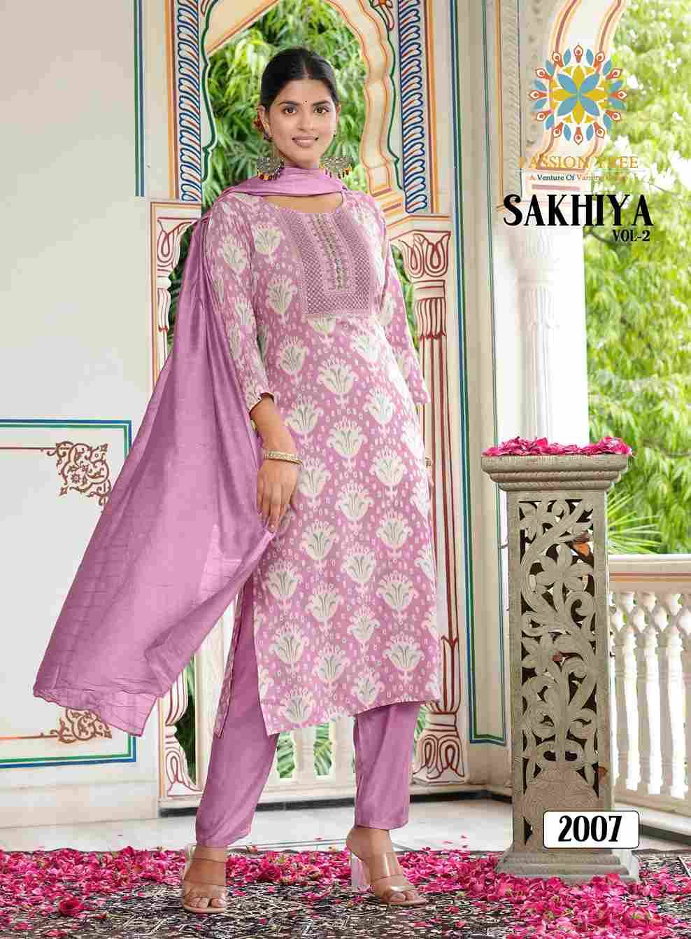 Sakhiya Vol-2 By Passion Tree 2001 To 2008 Series Beautiful Stylish Festive Suits Fancy Colorful Casual Wear & Ethnic Wear & Ready To Wear Pure Rayon Dresses At Wholesale Price