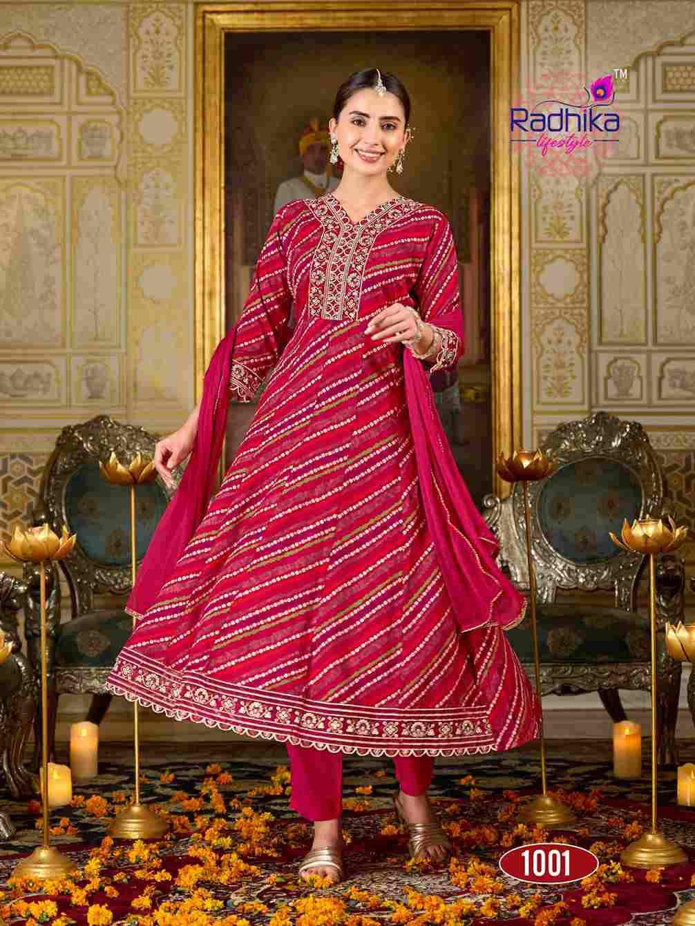 Prasang Vol-1 By Radhika Lifestyle 1001 To 1005 Series Beautiful Stylish Anarkali Suits Fancy Colorful Casual Wear & Ethnic Wear & Ready To Wear Rayon Foil Dresses At Wholesale Price