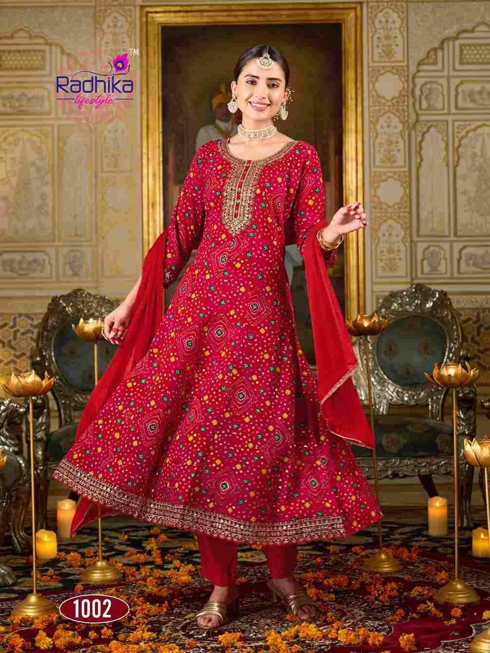 Prasang Vol-1 By Radhika Lifestyle 1001 To 1005 Series Beautiful Stylish Anarkali Suits Fancy Colorful Casual Wear & Ethnic Wear & Ready To Wear Rayon Foil Dresses At Wholesale Price