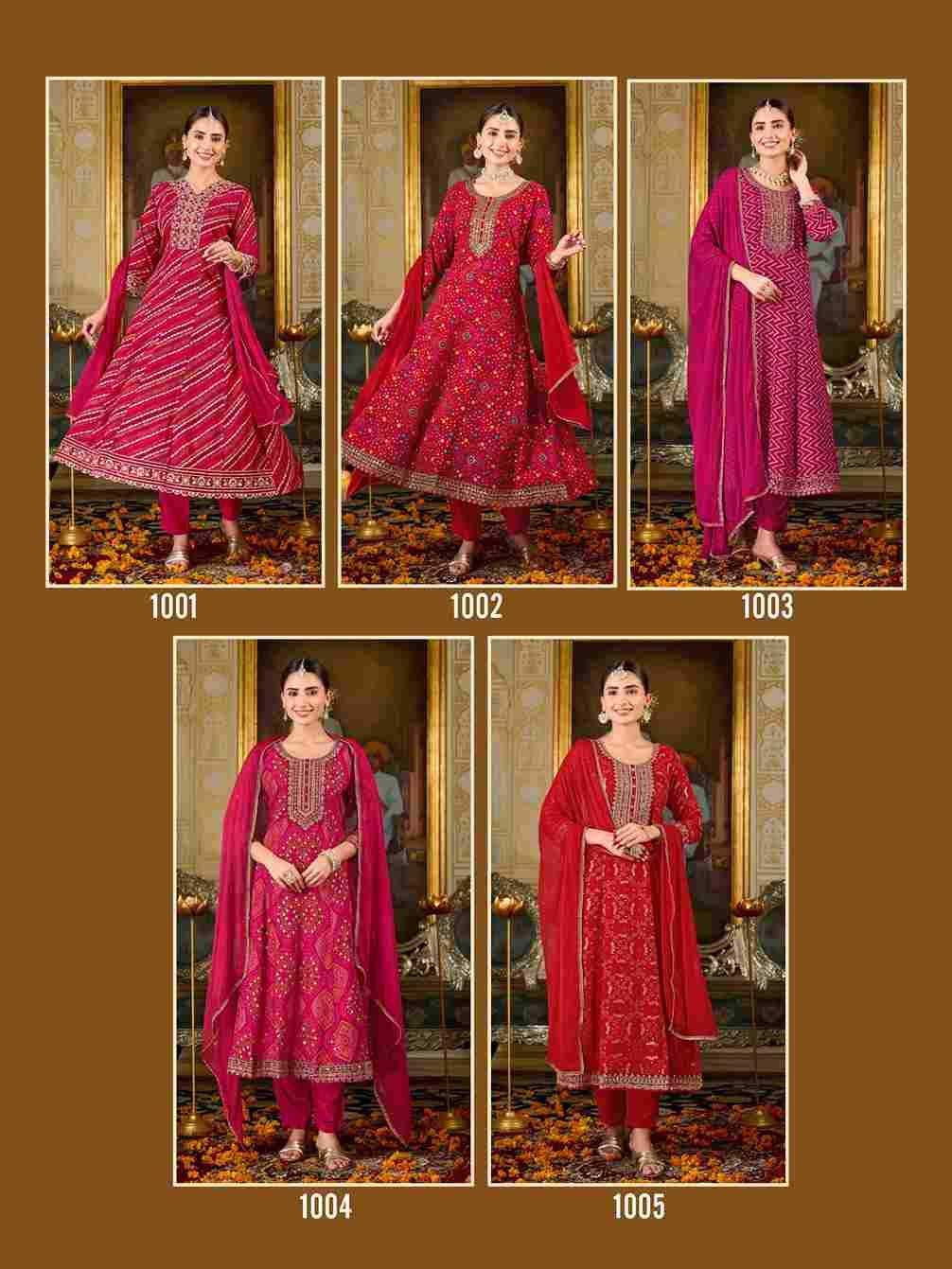 Prasang Vol-1 By Radhika Lifestyle 1001 To 1005 Series Beautiful Stylish Anarkali Suits Fancy Colorful Casual Wear & Ethnic Wear & Ready To Wear Rayon Foil Dresses At Wholesale Price