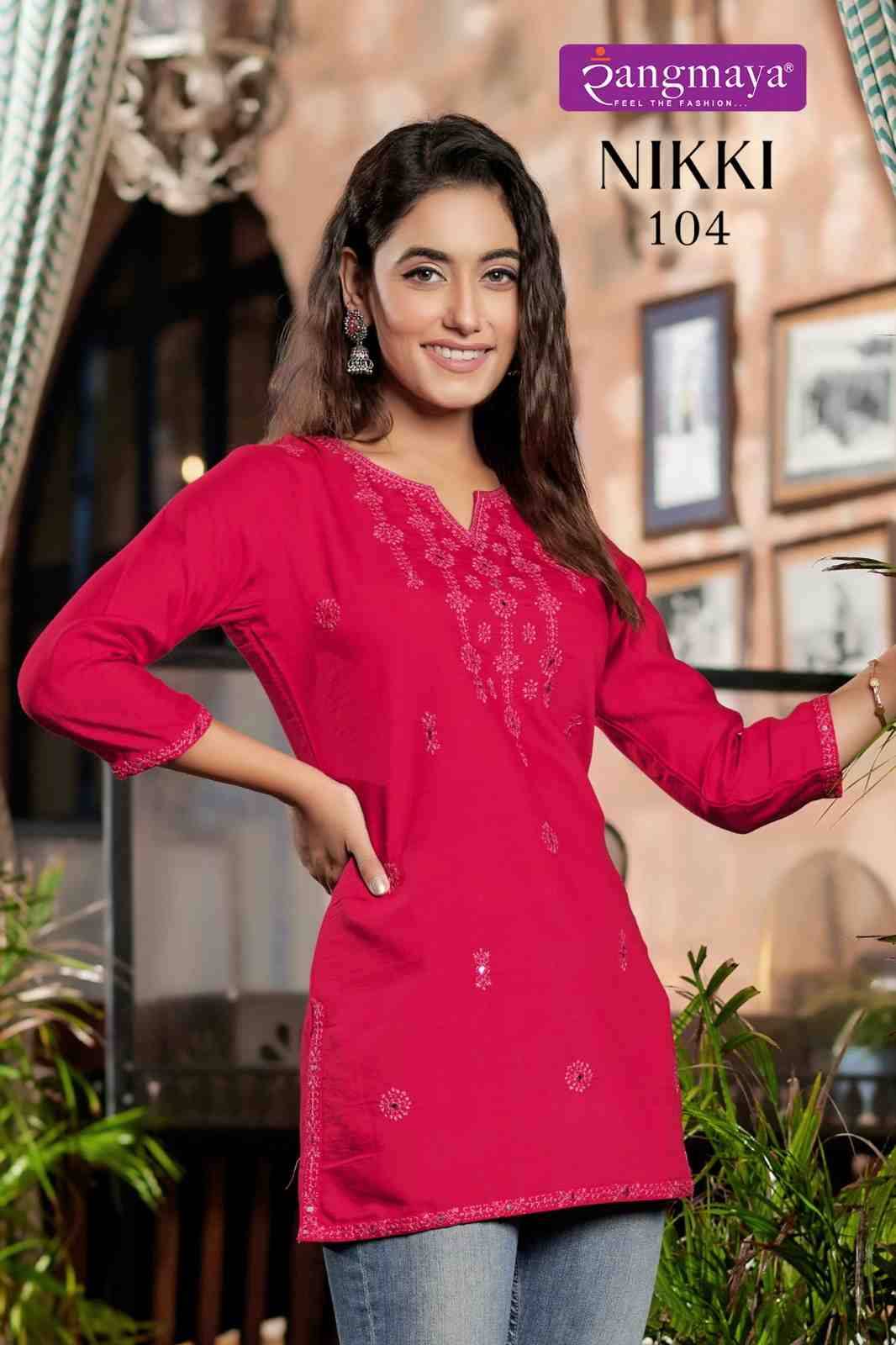 Nikki By Rangmaya 101 To 108 Series Designer Stylish Fancy Colorful Beautiful Party Wear & Ethnic Wear Collection Vertican Tops At Wholesale Price