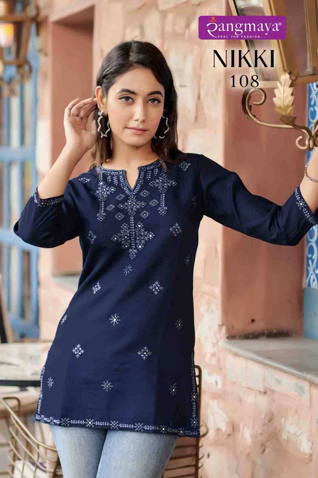 Nikki By Rangmaya 101 To 108 Series Designer Stylish Fancy Colorful Beautiful Party Wear & Ethnic Wear Collection Vertican Tops At Wholesale Price