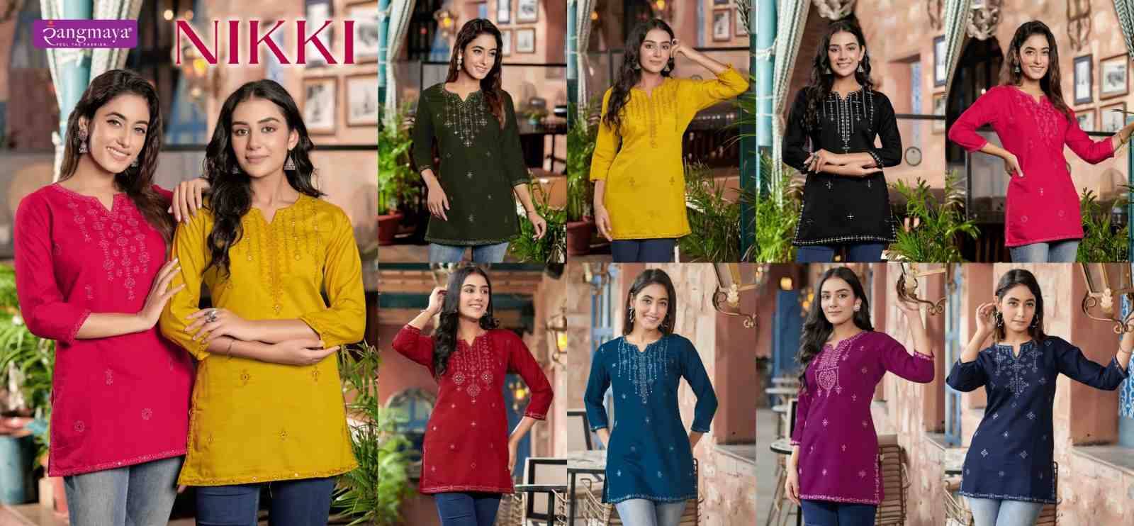 Nikki By Rangmaya 101 To 108 Series Designer Stylish Fancy Colorful Beautiful Party Wear & Ethnic Wear Collection Vertican Tops At Wholesale Price