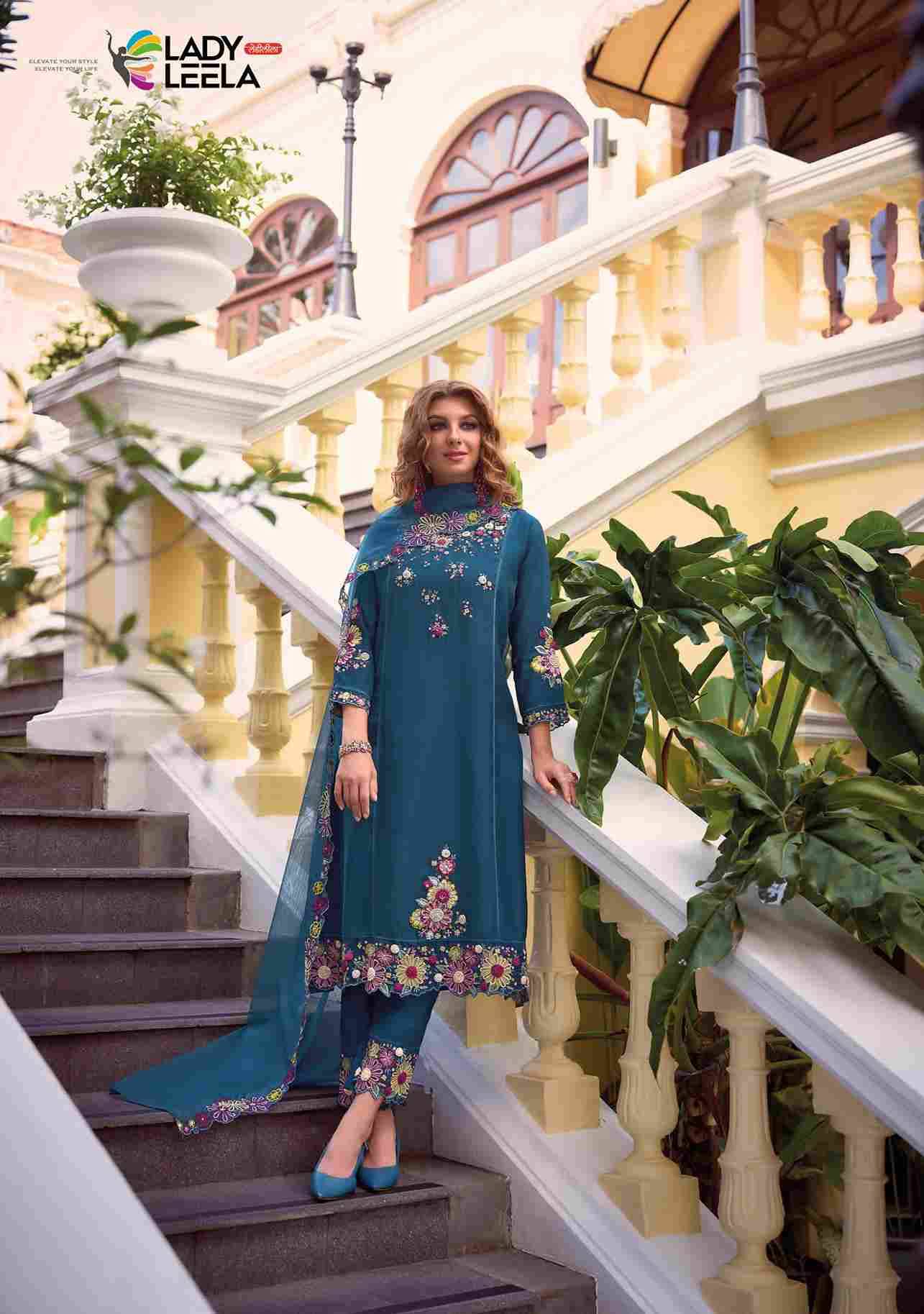 Shiddat Vol-3 By Lady Leela 1381 To 1386 Series Designer Festive Suits Beautiful Fancy Stylish Colorful Party Wear & Occasional Wear Pure Viscose Embroidered Dresses At Wholesale Price