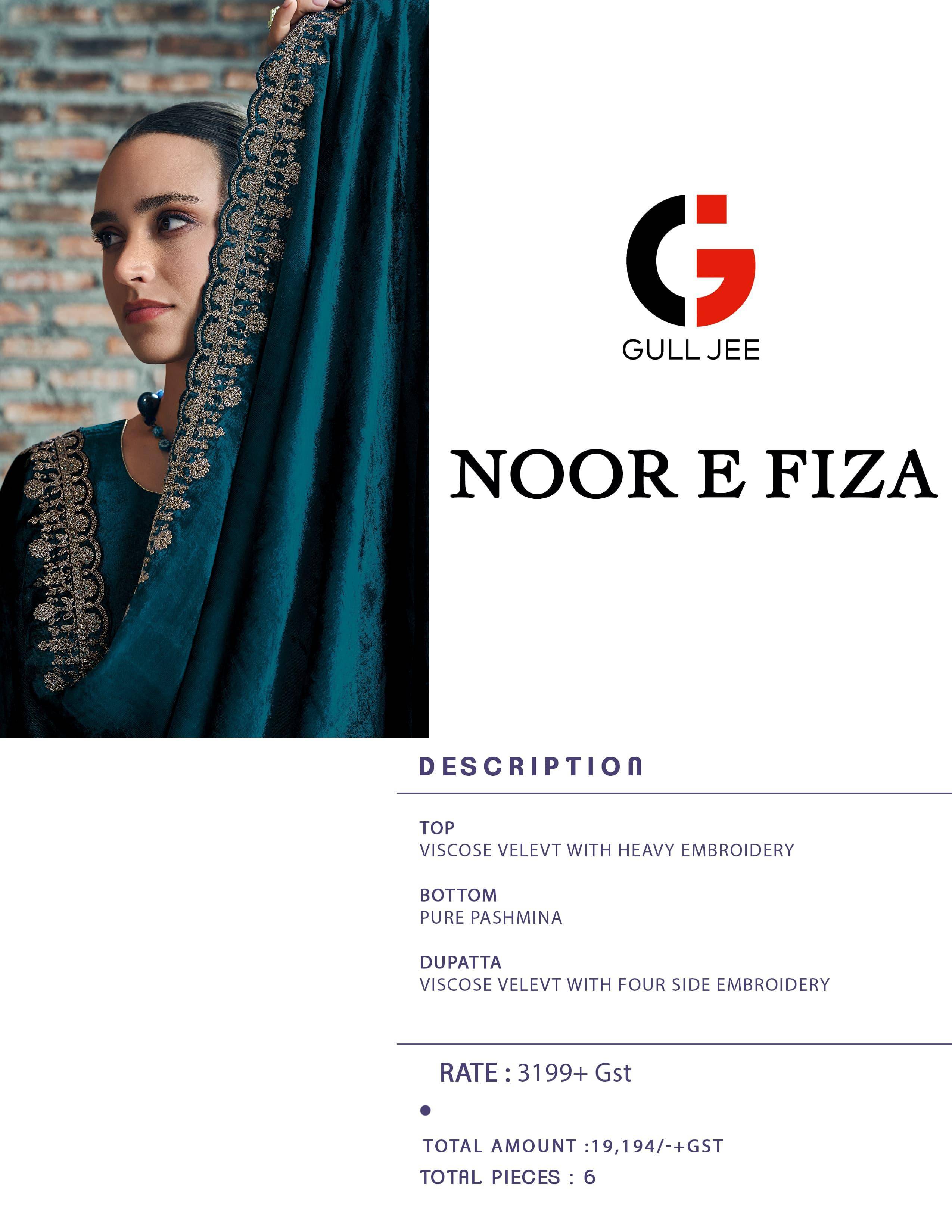 Noor E Fiza By Gull Jee 30001 To 30006 Series Beautiful Festive Suits Colorful Stylish Fancy Casual Wear & Ethnic Wear Viscose Velvet Embroidered Dresses At Wholesale Price