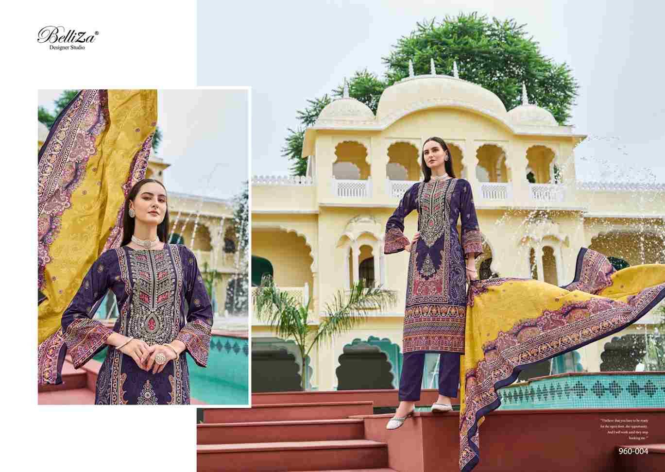 Naira Vol-71 By Belliza 960-001 To 960-008 Series Beautiful Festive Suits Stylish Fancy Colorful Casual Wear & Ethnic Wear Pure Cotton Print Dresses At Wholesale Price