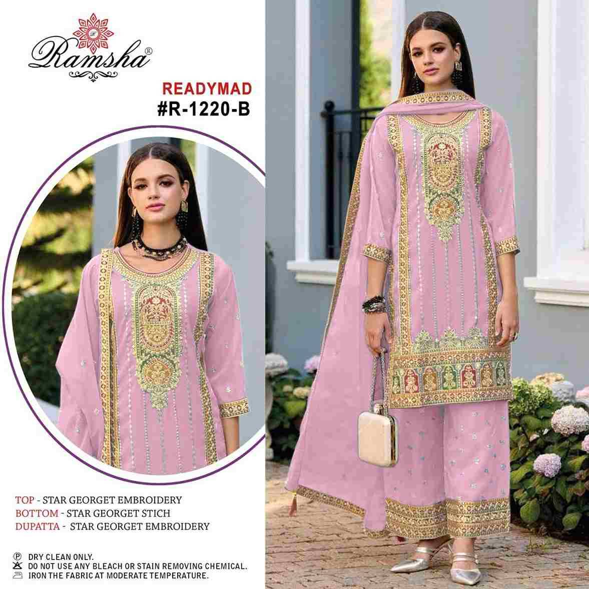 Ramsha 1220 Colours By Ramsha 1220-A To 1220-D Series Beautiful Pakistani Suits Colorful Stylish Fancy Casual Wear & Ethnic Wear Georgette Dresses At Wholesale Price