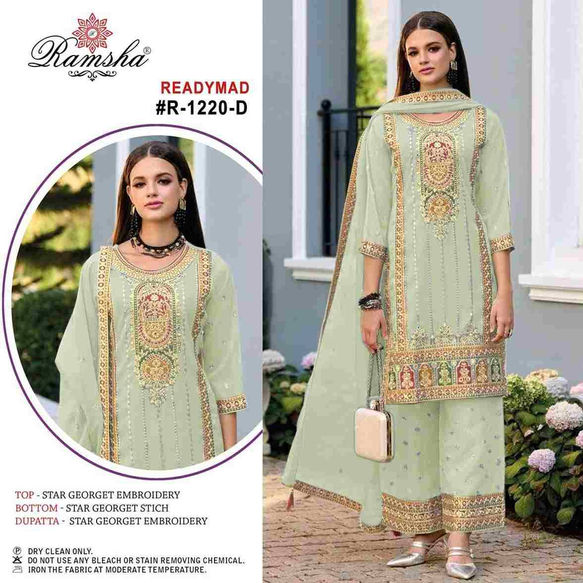 Ramsha 1220 Colours By Ramsha 1220-A To 1220-D Series Beautiful Pakistani Suits Colorful Stylish Fancy Casual Wear & Ethnic Wear Georgette Dresses At Wholesale Price