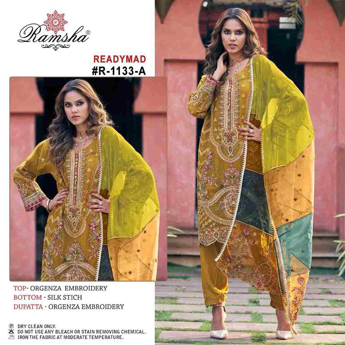 Ramsha 1133 Colours By Ramsha 1133-A To 1133-D Series Beautiful Pakistani Suits Colorful Stylish Fancy Casual Wear & Ethnic Wear Organza Dresses At Wholesale Price