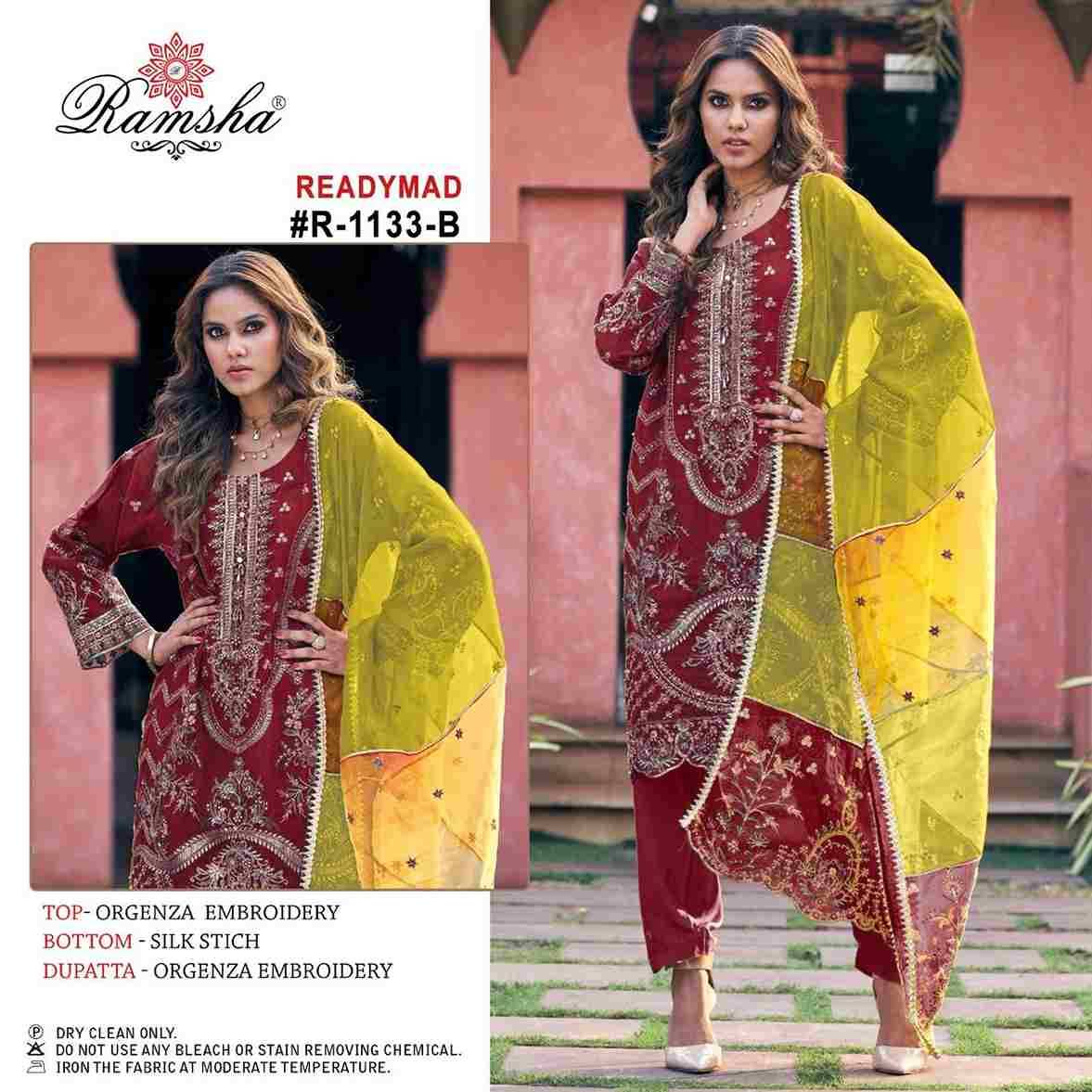 Ramsha 1133 Colours By Ramsha 1133-A To 1133-D Series Beautiful Pakistani Suits Colorful Stylish Fancy Casual Wear & Ethnic Wear Organza Dresses At Wholesale Price