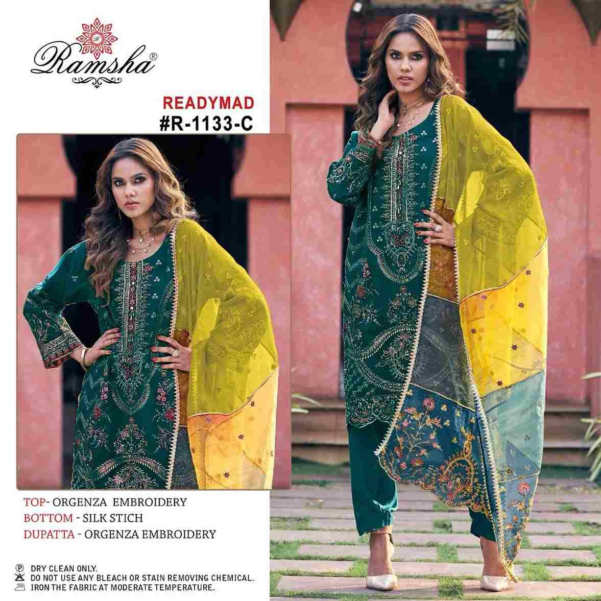 Ramsha 1133 Colours By Ramsha 1133-A To 1133-D Series Beautiful Pakistani Suits Colorful Stylish Fancy Casual Wear & Ethnic Wear Organza Dresses At Wholesale Price