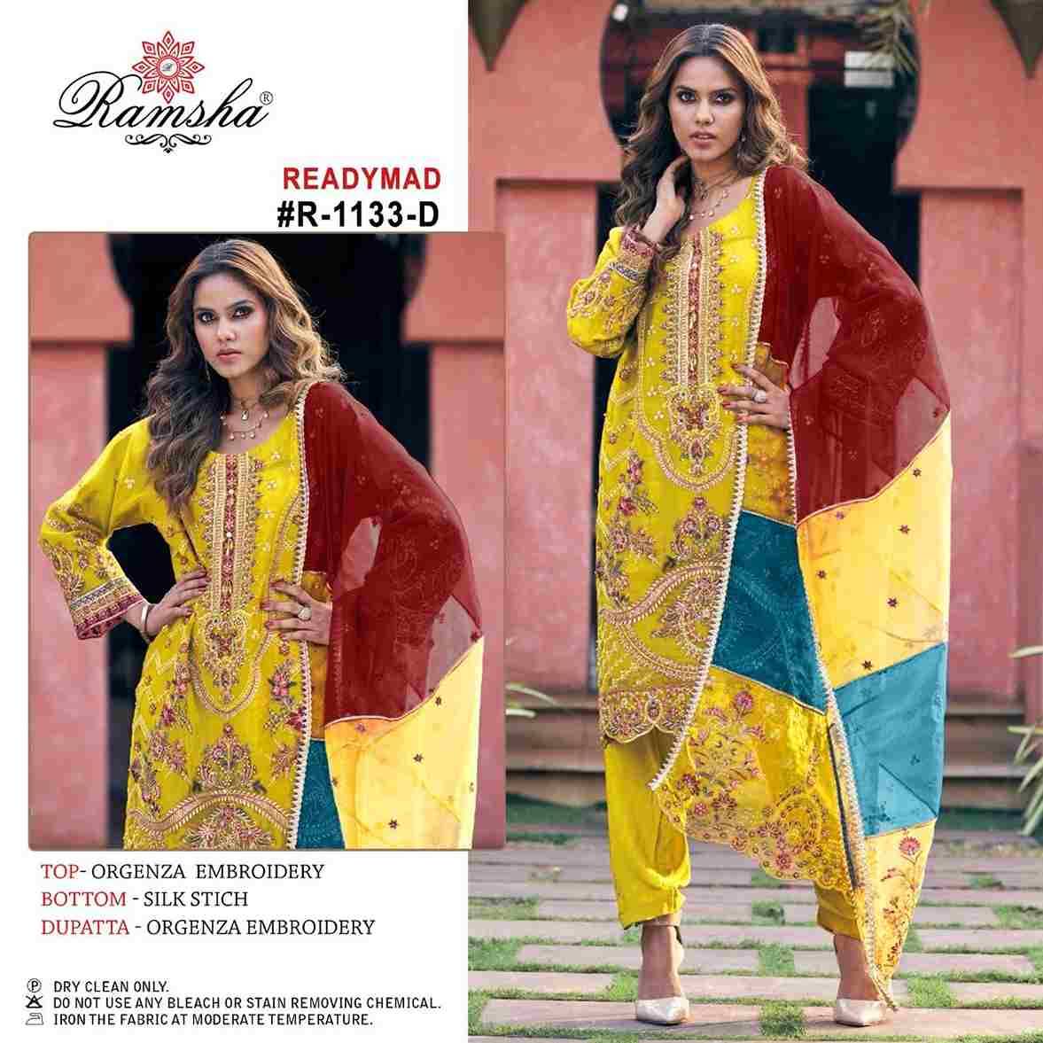 Ramsha 1133 Colours By Ramsha 1133-A To 1133-D Series Beautiful Pakistani Suits Colorful Stylish Fancy Casual Wear & Ethnic Wear Organza Dresses At Wholesale Price