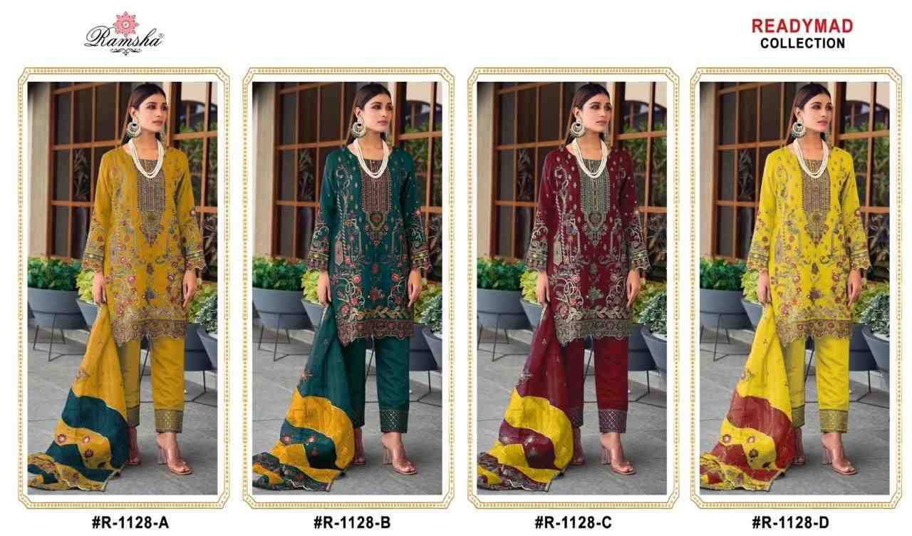 Ramsha 1128 Colours By Ramsha 1128-A To 1128-D Series Beautiful Pakistani Suits Colorful Stylish Fancy Casual Wear & Ethnic Wear Organza Dresses At Wholesale Price