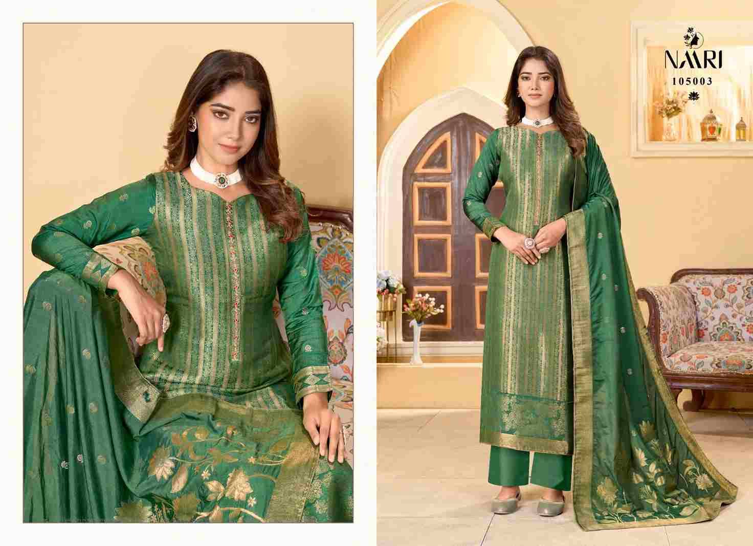 Chamak By Naari 105001 To 105004 Series Beautiful Stylish Festive Suits Fancy Colorful Casual Wear & Ethnic Wear & Ready To Wear Pure Muslin Jacquard Dresses At Wholesale Price