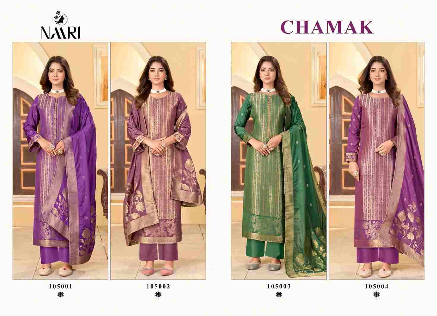 Chamak By Naari 105001 To 105004 Series Beautiful Stylish Festive Suits Fancy Colorful Casual Wear & Ethnic Wear & Ready To Wear Pure Muslin Jacquard Dresses At Wholesale Price