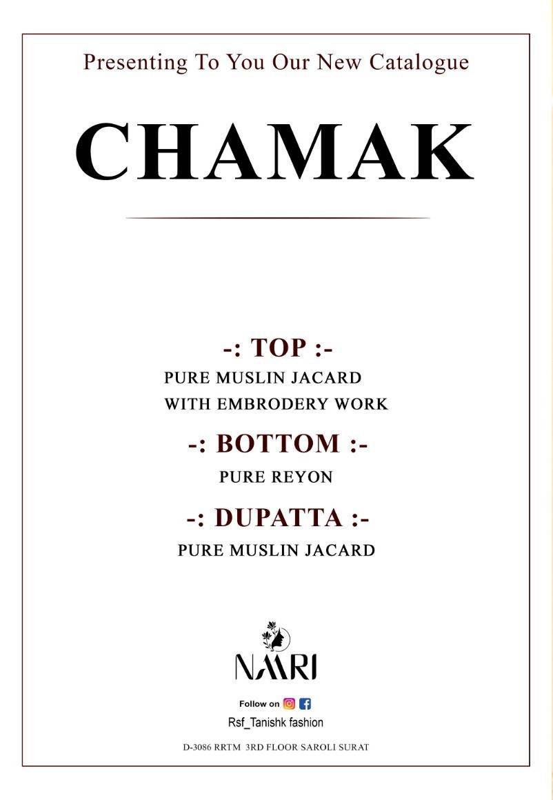 Chamak By Naari 105001 To 105004 Series Beautiful Stylish Festive Suits Fancy Colorful Casual Wear & Ethnic Wear & Ready To Wear Pure Muslin Jacquard Dresses At Wholesale Price