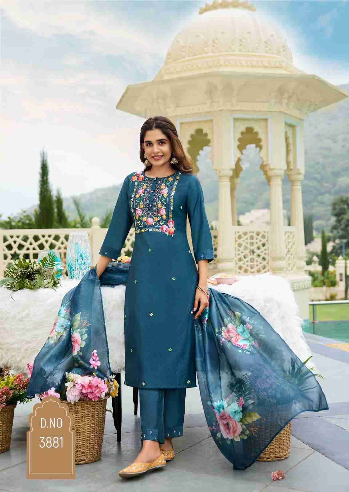 Desi Dhaga By Anju Fabrics 3881 To 3886 Series Designer Festive Suits Beautiful Stylish Fancy Colorful Party Wear & Occasional Wear Viscose Rayon Dresses At Wholesale Price