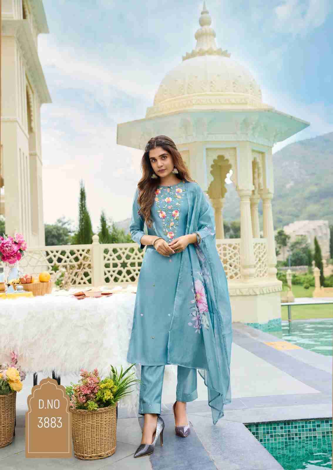 Desi Dhaga By Anju Fabrics 3881 To 3886 Series Designer Festive Suits Beautiful Stylish Fancy Colorful Party Wear & Occasional Wear Viscose Rayon Dresses At Wholesale Price