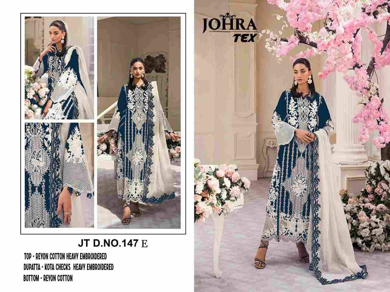 Johra Hit Design 147-E By Johra Tex Beautiful Pakistani Suits Colorful Stylish Fancy Casual Wear & Ethnic Wear Rayon Cotton Embroidered Dresses At Wholesale Price