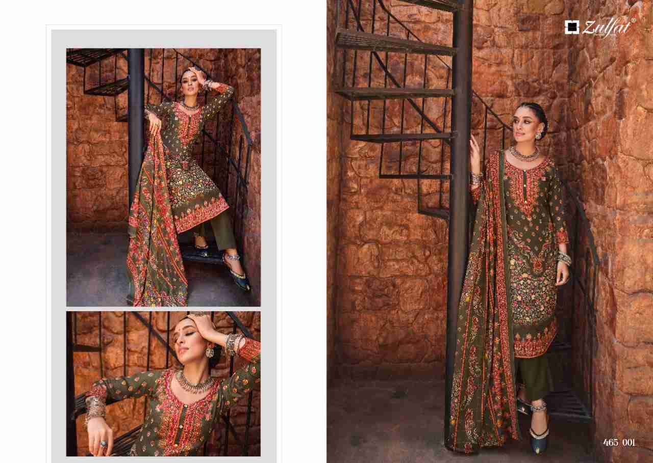 Aisha By Zulfat 465-001 To 465-010 Series Beautiful Festive Suits Colorful Stylish Fancy Casual Wear & Ethnic Wear Pure Pashmina Print With Embroidered Dresses At Wholesale Price