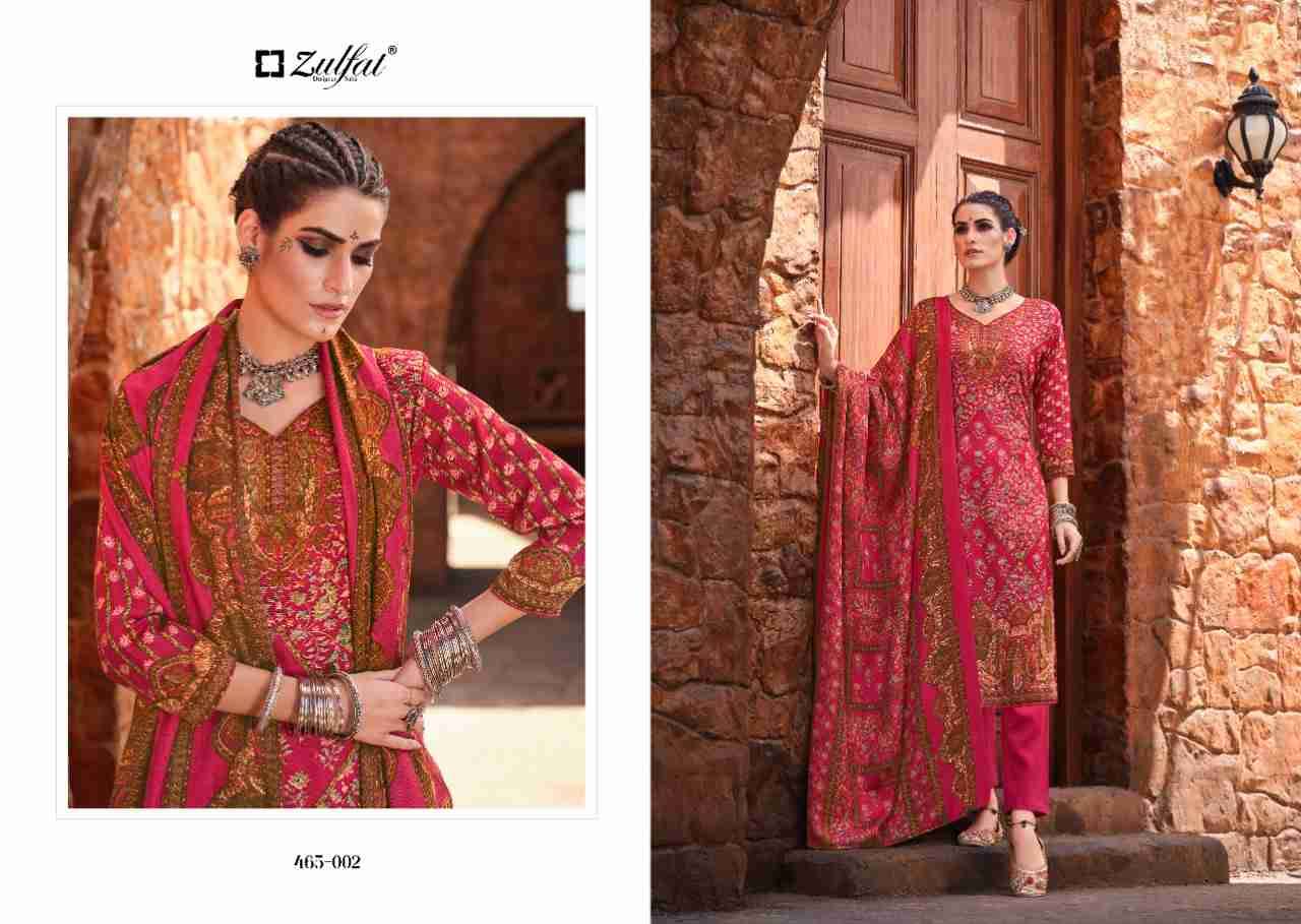 Aisha By Zulfat 465-001 To 465-010 Series Beautiful Festive Suits Colorful Stylish Fancy Casual Wear & Ethnic Wear Pure Pashmina Print With Embroidered Dresses At Wholesale Price