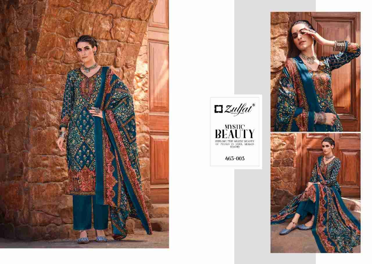 Aisha By Zulfat 465-001 To 465-010 Series Beautiful Festive Suits Colorful Stylish Fancy Casual Wear & Ethnic Wear Pure Pashmina Print With Embroidered Dresses At Wholesale Price