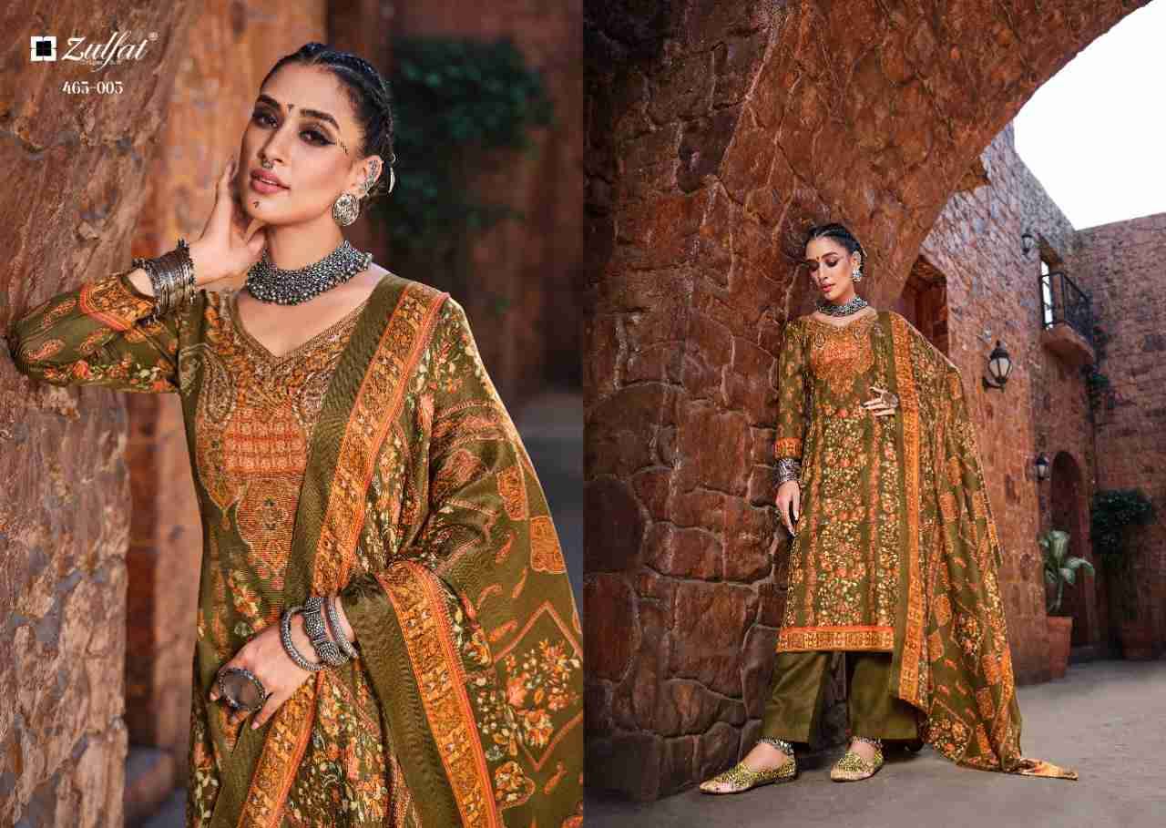 Aisha By Zulfat 465-001 To 465-010 Series Beautiful Festive Suits Colorful Stylish Fancy Casual Wear & Ethnic Wear Pure Pashmina Print With Embroidered Dresses At Wholesale Price