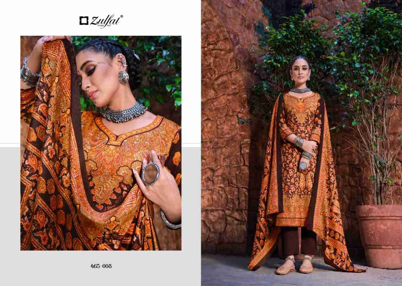 Aisha By Zulfat 465-001 To 465-010 Series Beautiful Festive Suits Colorful Stylish Fancy Casual Wear & Ethnic Wear Pure Pashmina Print With Embroidered Dresses At Wholesale Price